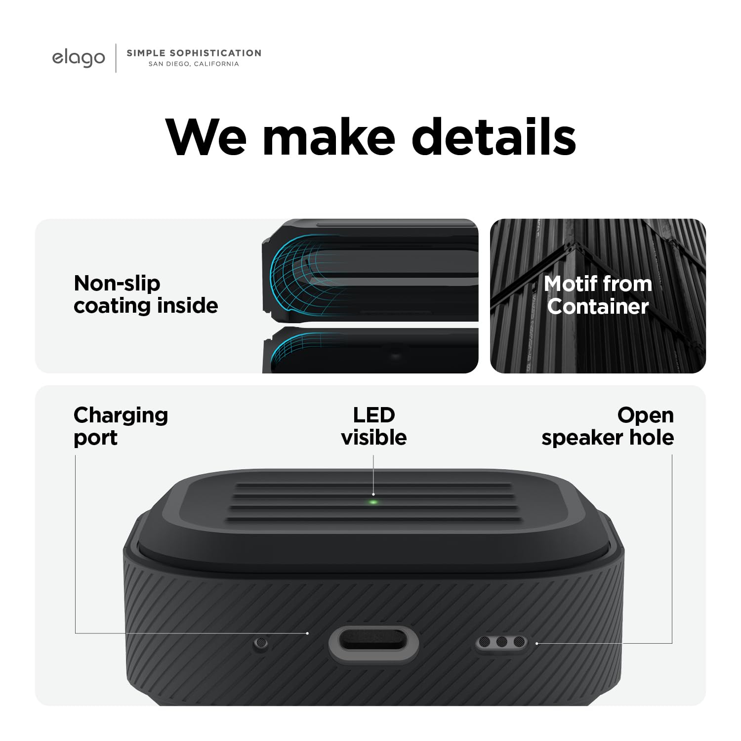Amazon | 【elago】 AirPods Pro2 対応 シリコン ケース ストラップ